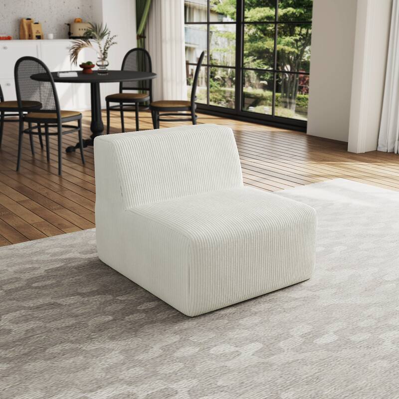 Corduroy Armless Chair Accent Chair