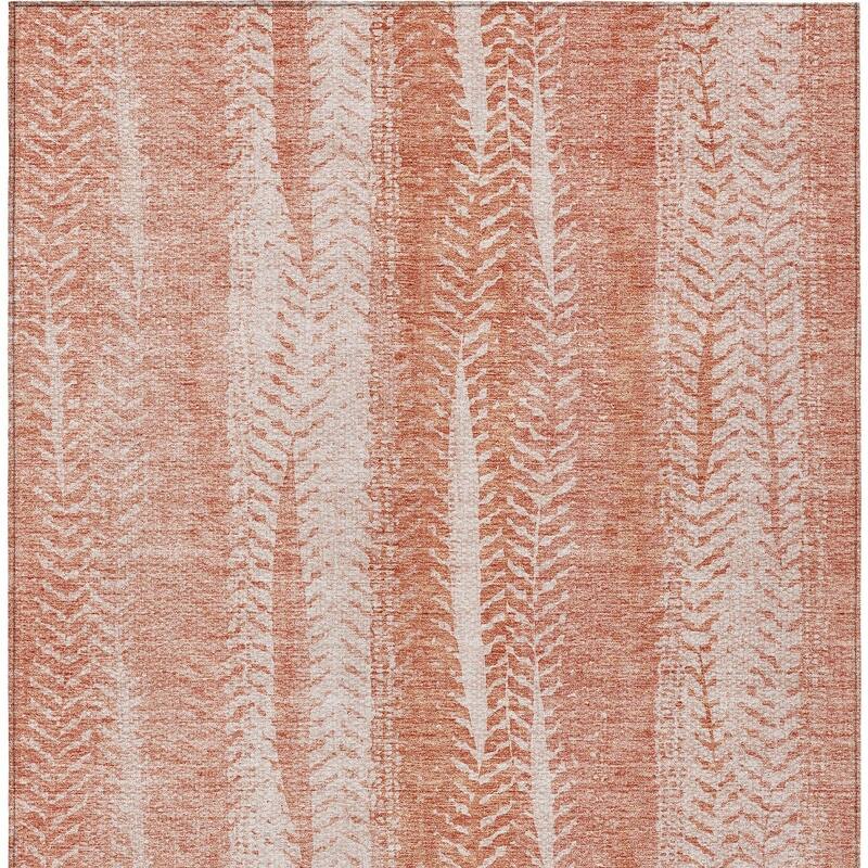 HomeRoots Botanical Leaves Transitional Rectangle Outdoor Rug