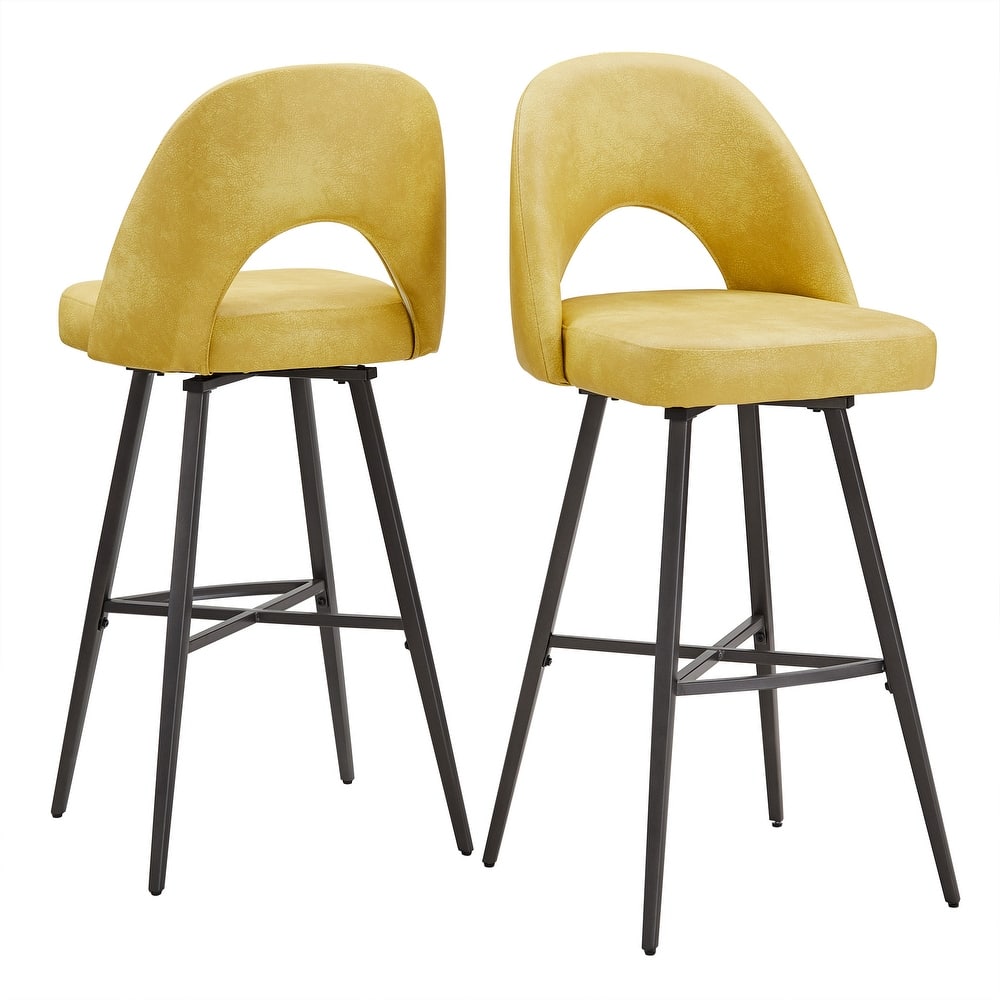 Presley Metal Fabric Swivel Bar Stools (Set of 2) by iNSPIRE Q Modern
