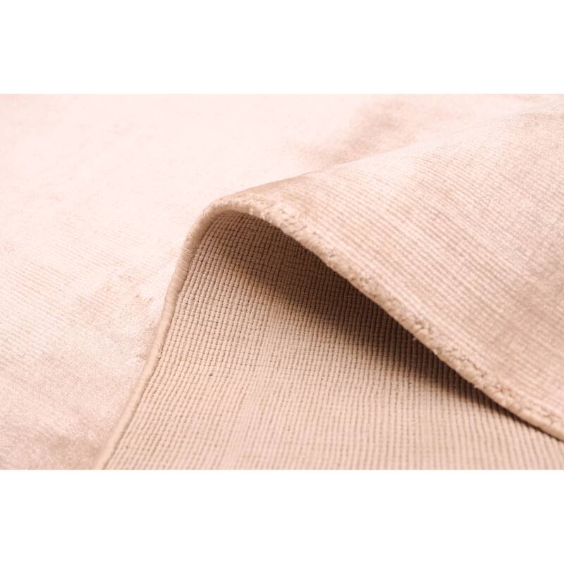 ECARPETGALLERY Hand Loomed Elysian Beige Viscose Rug - 6'6 x 9'9