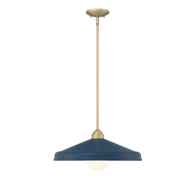 Lumanity Brooks Matte Navy 18" Adjustable Barn Light Pendant - 18'' D x 18'' W x 6'' H