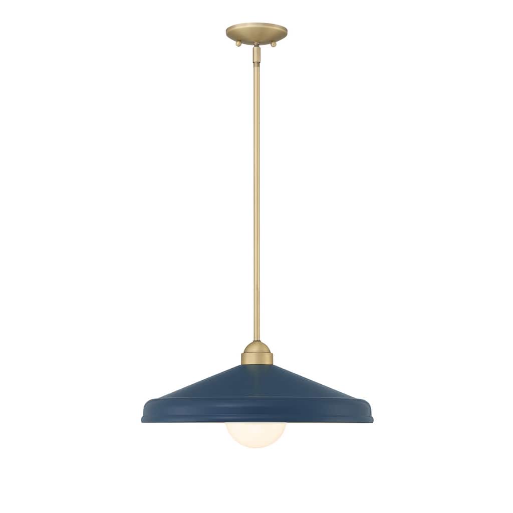 Lumanity Brooks Matte Navy 18" Adjustable Barn Light Pendant - 18'' D x 18'' W x 6'' H