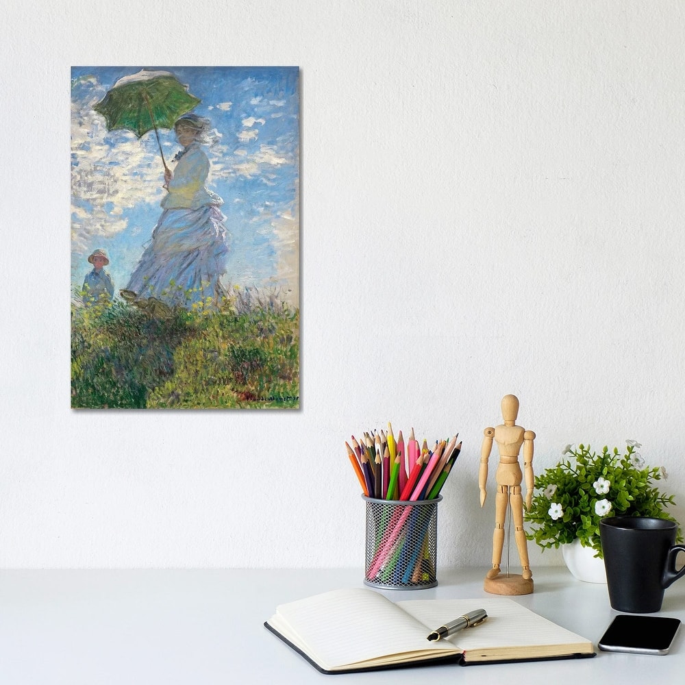 iCanvas "Woman with a Parasol - Madame Monet and Her Son, 1875 " by Claude Monet Canvas Print