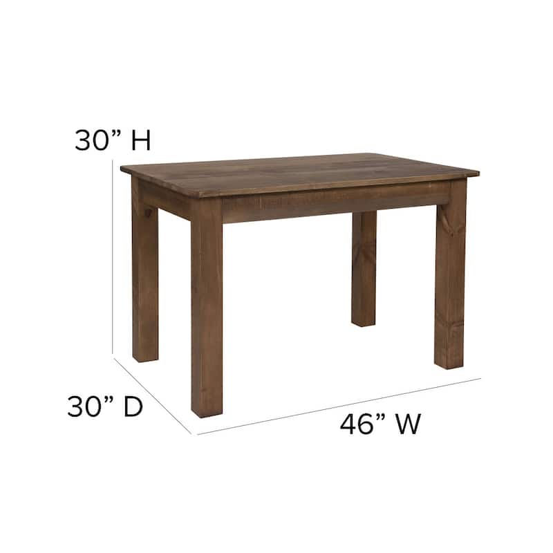 Rectangular Antique Rustic Solid Pine Farm Dining Table