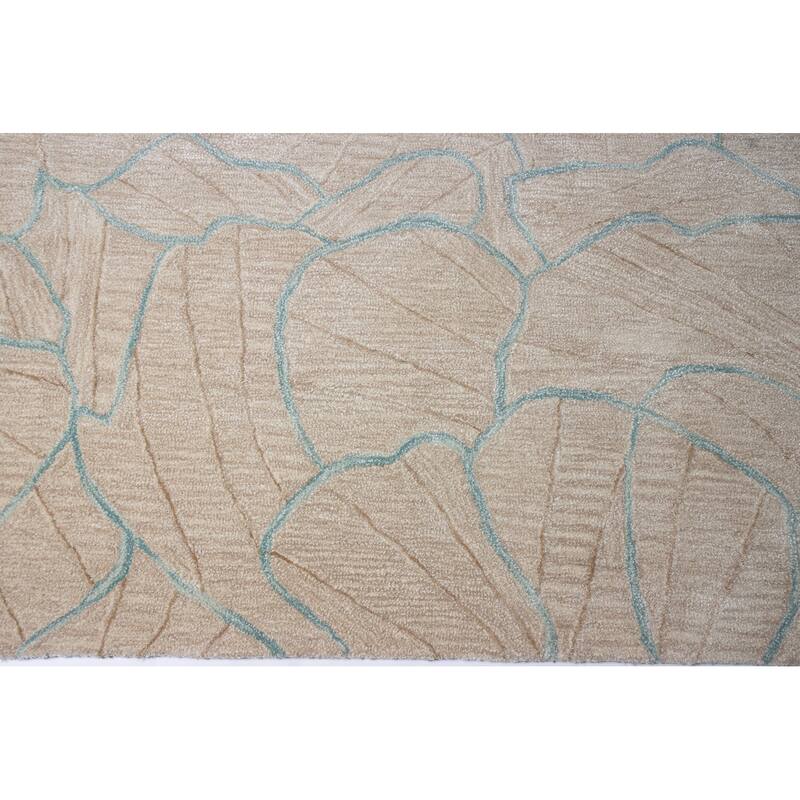 Bashian Jazmin Beige & Green Contemporary Area Rug