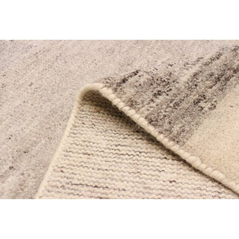 ECARPETGALLERY Hand-knotted Tangier Light Grey Wool Rug - 5'3 x 7'3