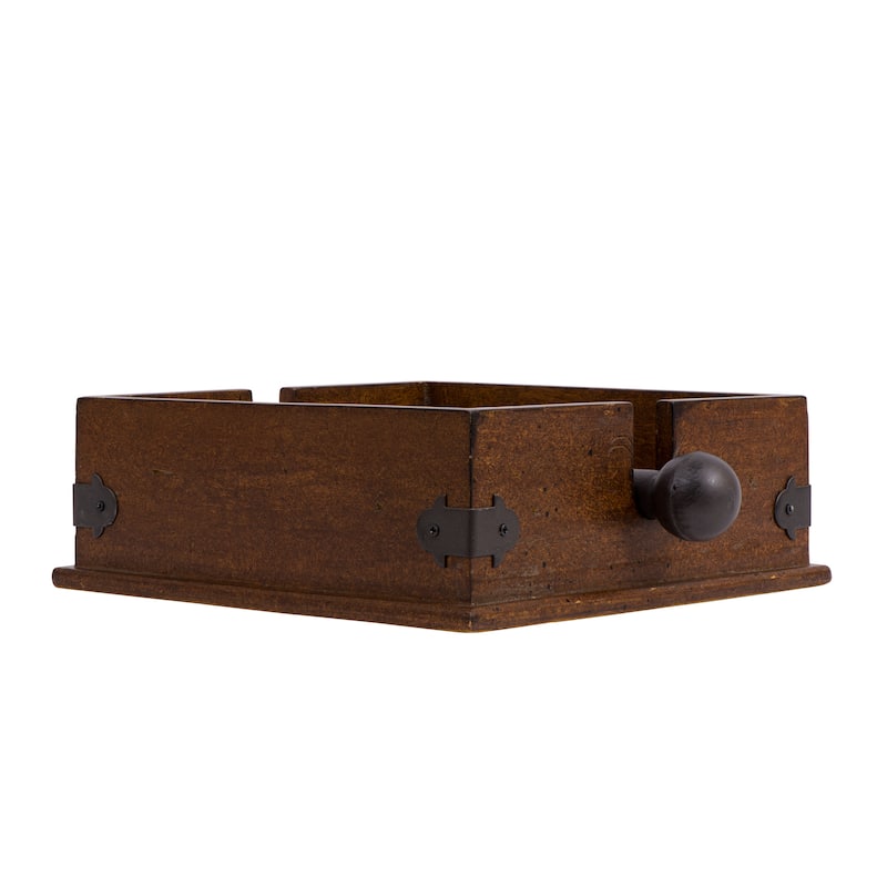 Wood Napkin Holder with Metal Bar