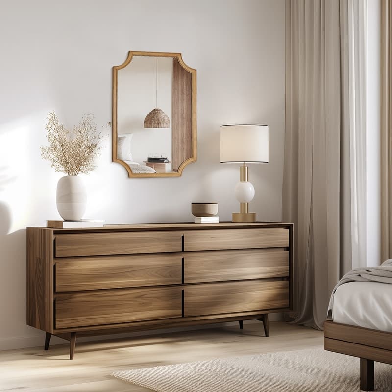 Full Scalloped Corners Arch Farmhouse Wall Mirror with Wood Frame