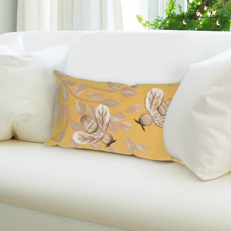 Liora Manne Visions III Bees Indoor/Outdoor Pillow Honey 12"X20"