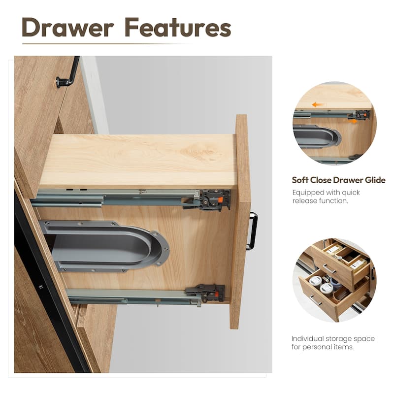 Alistair 84" Double Vanity with White Grain Stone Top and Mirror - 84" x 22"