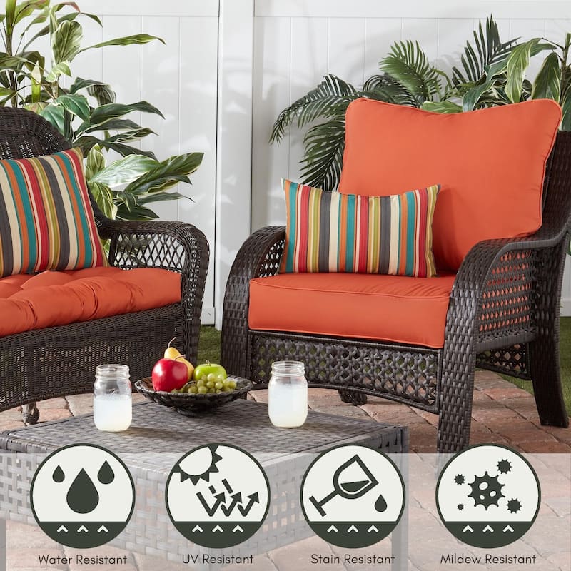 Outdoor Rust 2-Piece Premium Deep Seat Cushion Set (Cushions Only)