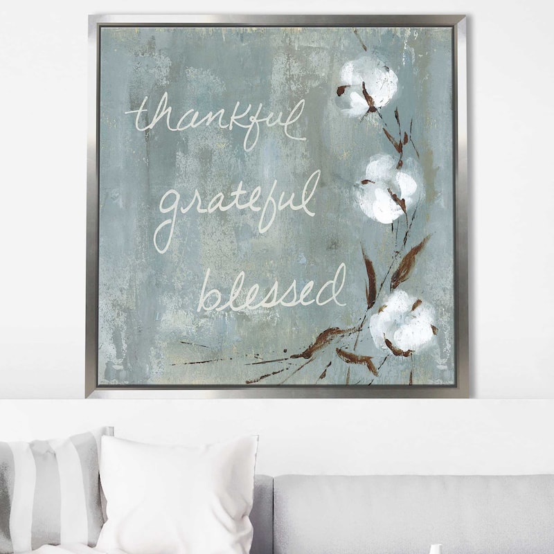 "Cotton Thankful" by Carol Robinson Print on Floating Canvas