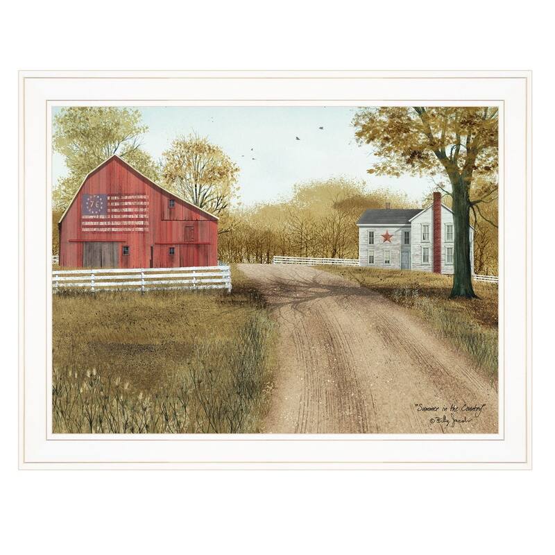 TrendyDecor4U Farmhouse "Summer in the Country" Framed Print Wall Art by Billy Jacobs