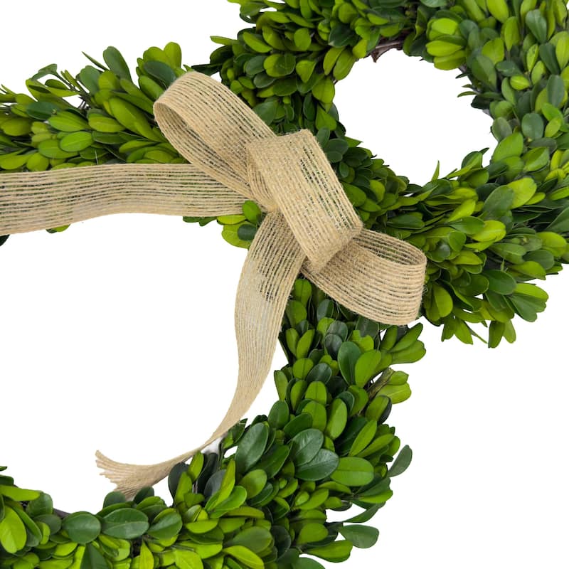 18" Bunny Shaped Preserved Boxwood Easter Spring Wreath