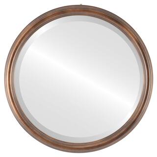 Saratoga Framed Round Mirror in Sunset Gold
