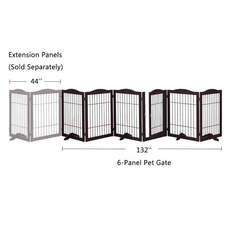 Unipaws Pet Playpen with Wire 6 Panels Freestanding Dog Gate