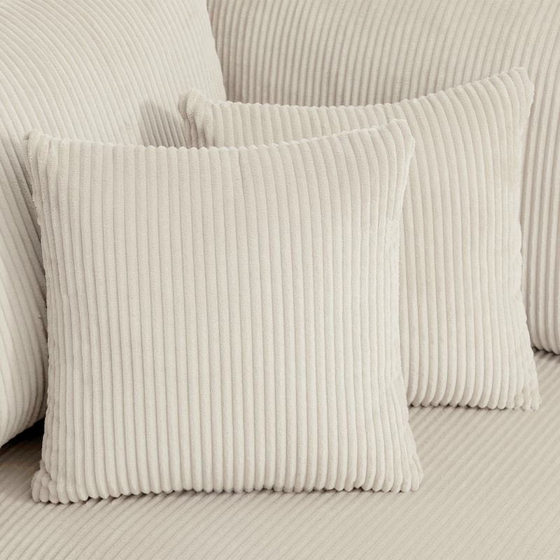 Corduroy Throw Pillow Striped Pillow for Couch Set of 2