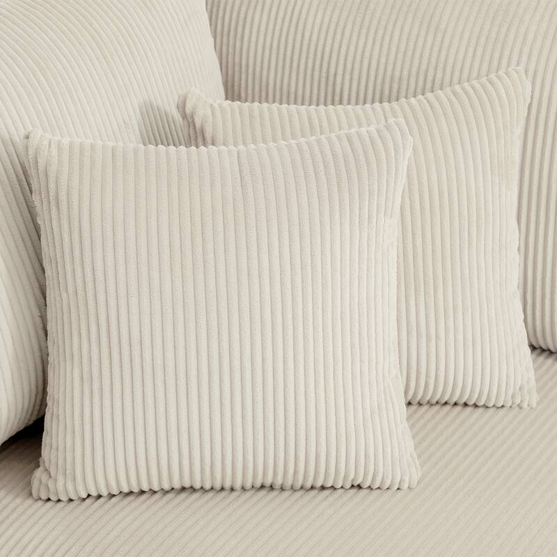 Set of 2 Modern Decorative Soft Corduroy Throw Pillows