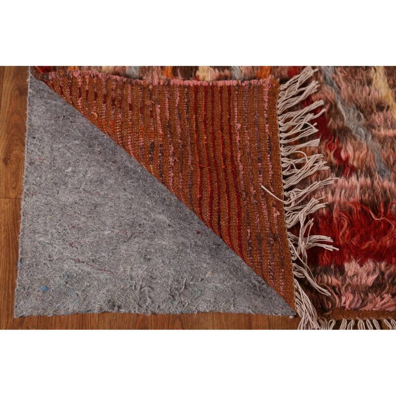 Hand Knotted Oriental 100% Wool Carpet Modern Tribal Pink Moroccan Area Rug - 7' 9'' X 5' 4''