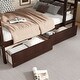 preview thumbnail 6 of 31, Twin Over Twin Rubber Wood Bunk Bed with 2 Drawers, Convertible into 2 Twin Beds