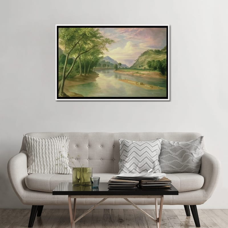 iCanvas "Ohio River near Marietta, 1855 " by Henry Cheever Pratt Framed Canvas Print