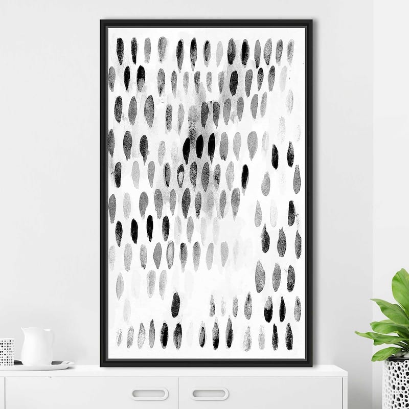 "Black Spots Pattern" Print on Floating Canvas