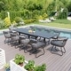 preview thumbnail 18 of 32, 7/9/11PC Outdoor Aluminum Expandable Patio Dining Sets Table with Wicker Chair