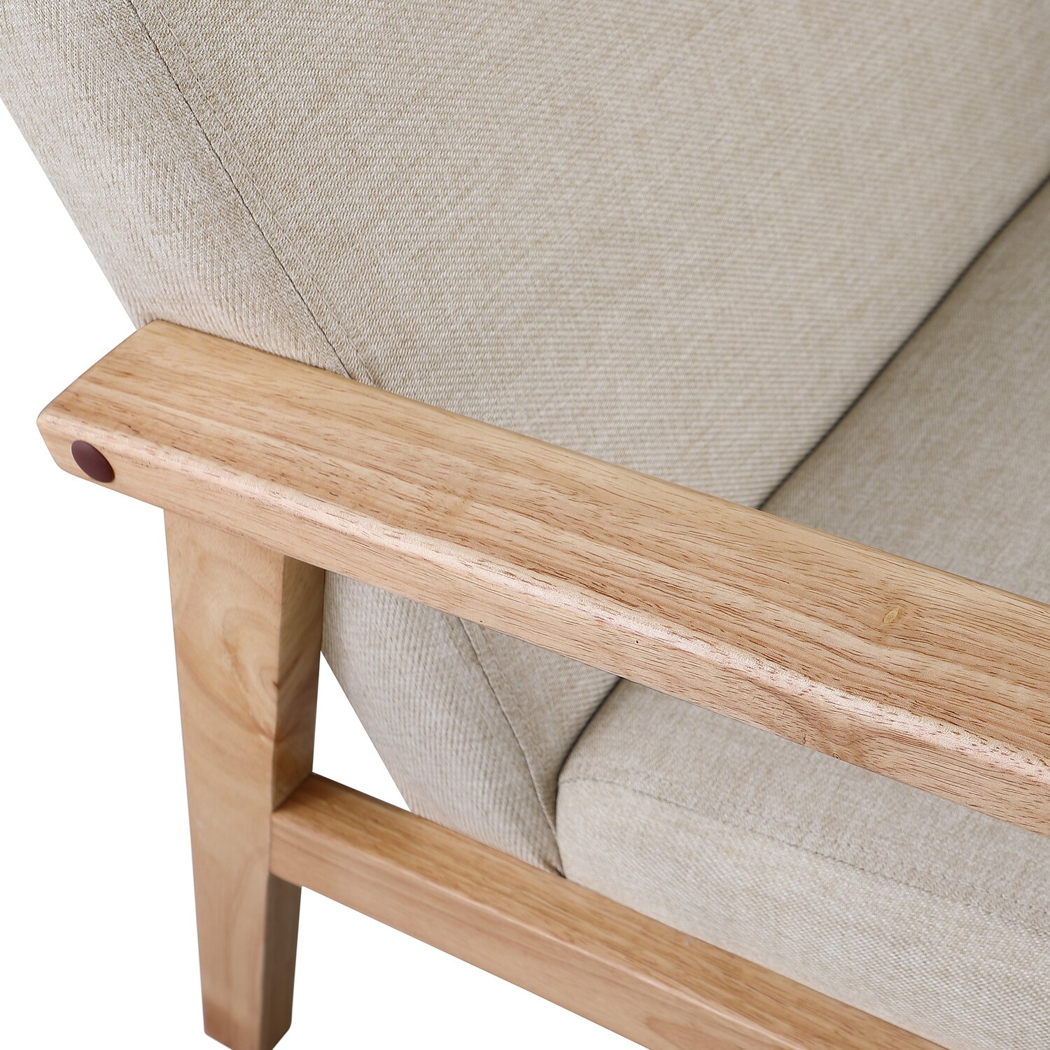 GOFLAME Mid-Century Modern Accent Chair – Sherpa Fabric Armchair With Solid Wood Frame, 350lb Capacity