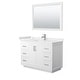 preview thumbnail 11 of 98, Miranda Single Vanity Set, Cultured Marble Top, 46-Inch Mirror 48-Inch Single - White, Nickel Trim, White Cultured Marble Top