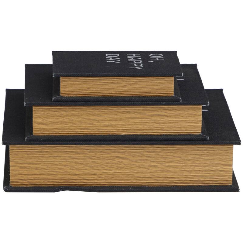 Faux Leather or Linen Fabric Book Storage Box - Set of 3 White, Beige, Black, Red or Light Gray - Roche River Decor