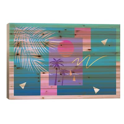 Memphis Pattern 80 - 80s/90s Retro Print On Wood by Studio Memphis Waves - Multi-Color