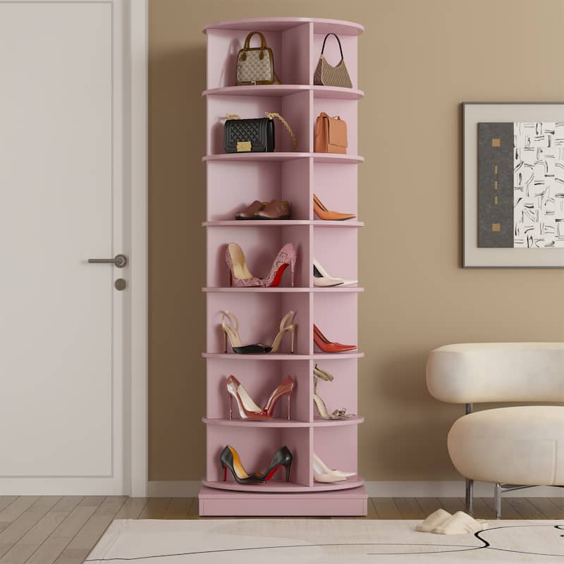 New 360 Rotating Shoe Cabinet - Pink