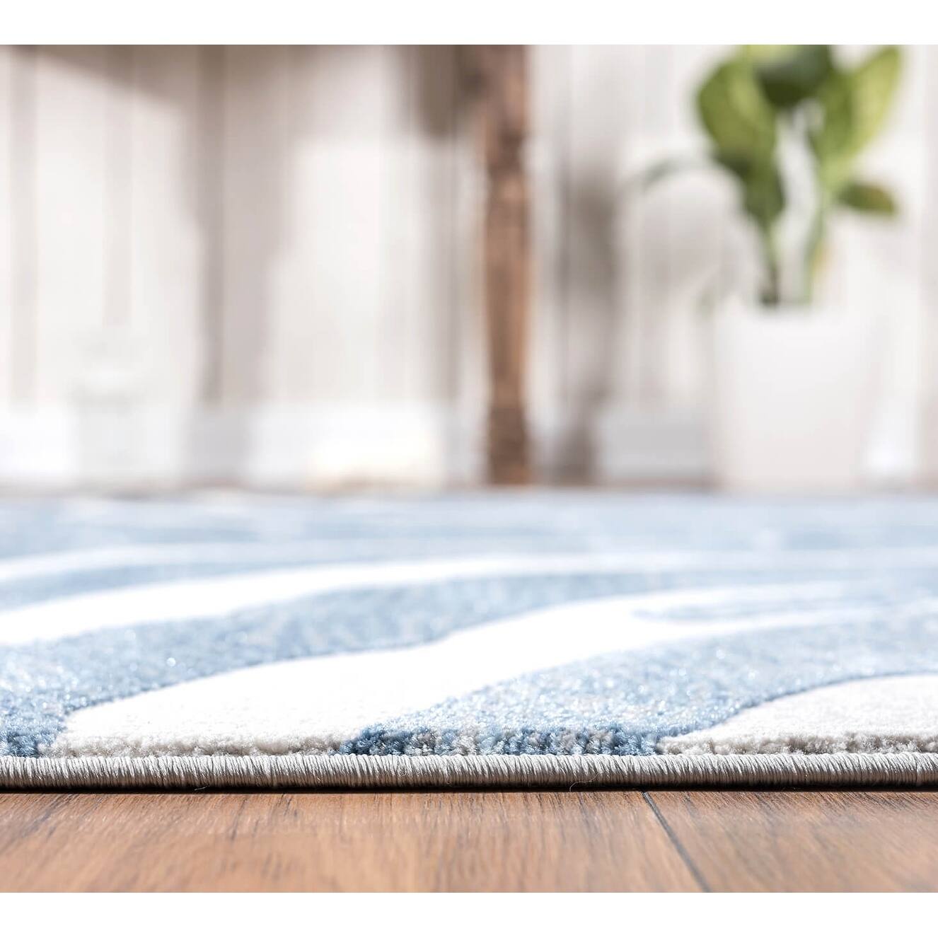 Abani Nova Blue Grey Zebra Print Area rug Bed Bath & Beyond 32729281