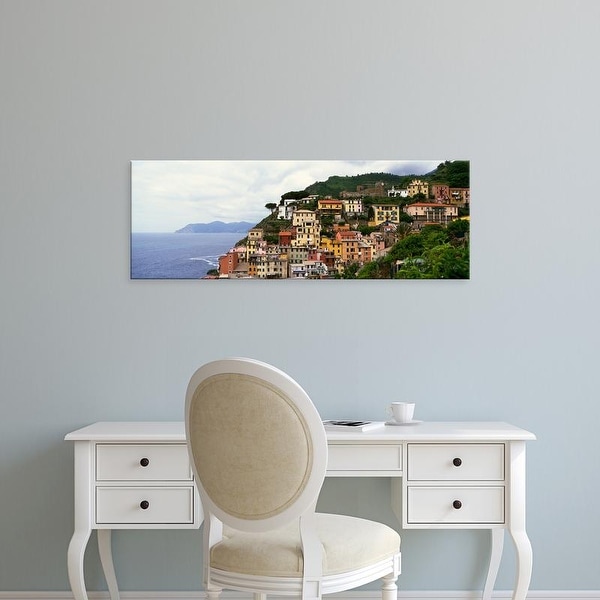 Easy Art Prints Panoramic Images's 'Cliffside buildings of Cinque Terre region, Manarola, Italy.' Premium Canvas Art