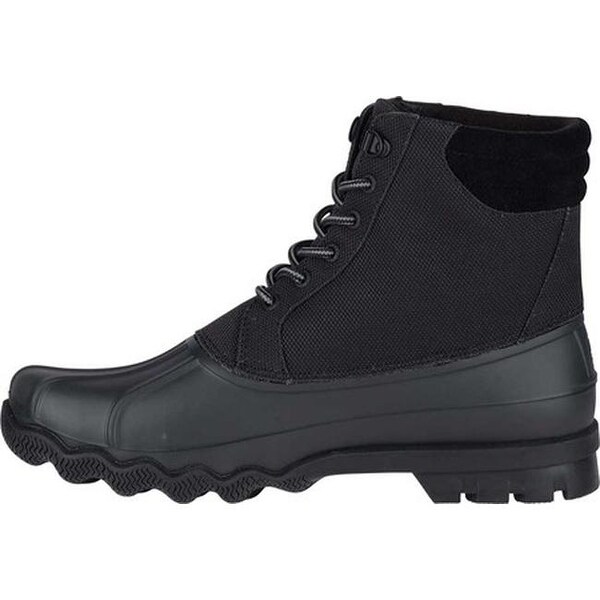 mens sperry duck boots black