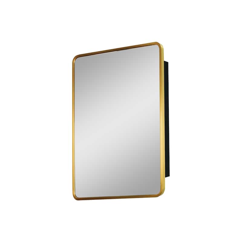 Modern Gold Wall Mount Bathroom Mirror Medicine Cabinet