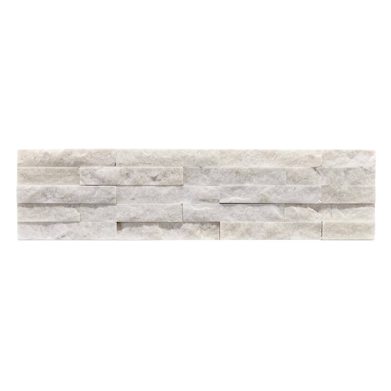 Slender Strip 3 in. x 12 in. Panel and 3 in. x 12 in. Corner Marble Wall Tile