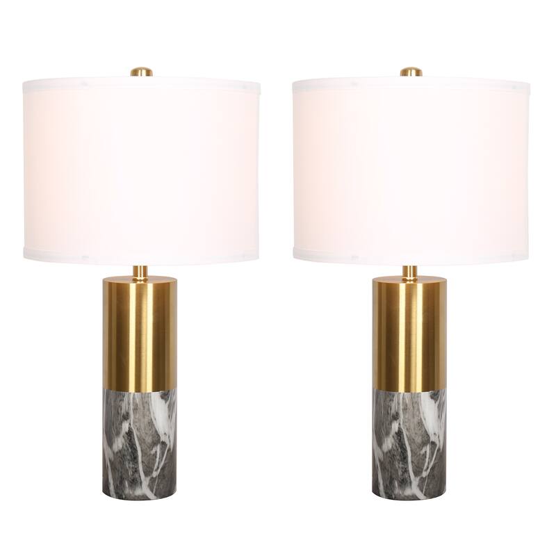 Lighting Marble Gold Table Lamps (Set of 2)