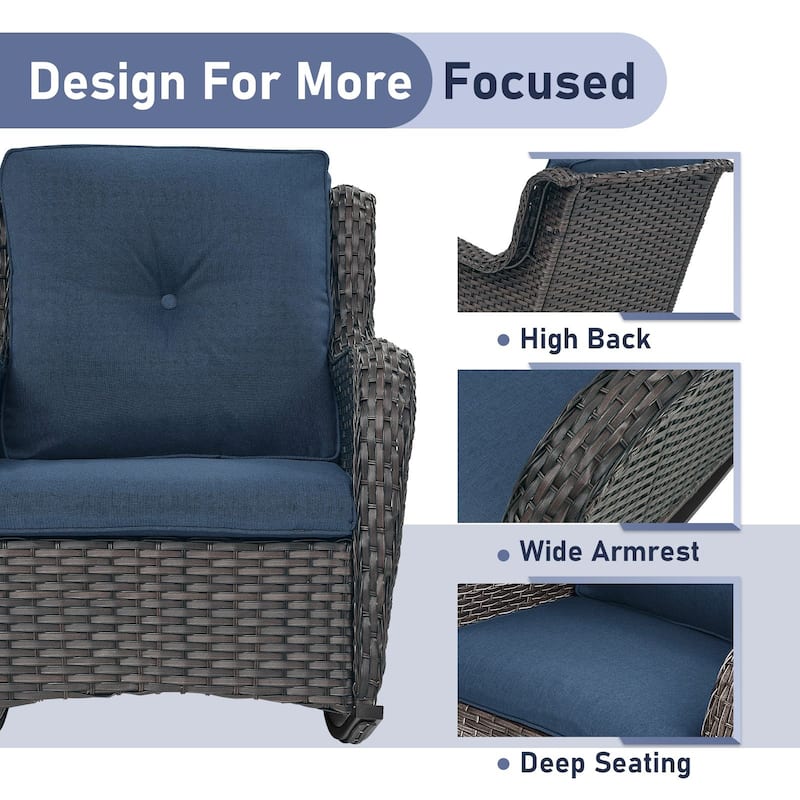 Patio Rocking Chair Outdoor Rocking Chairs Set of 2