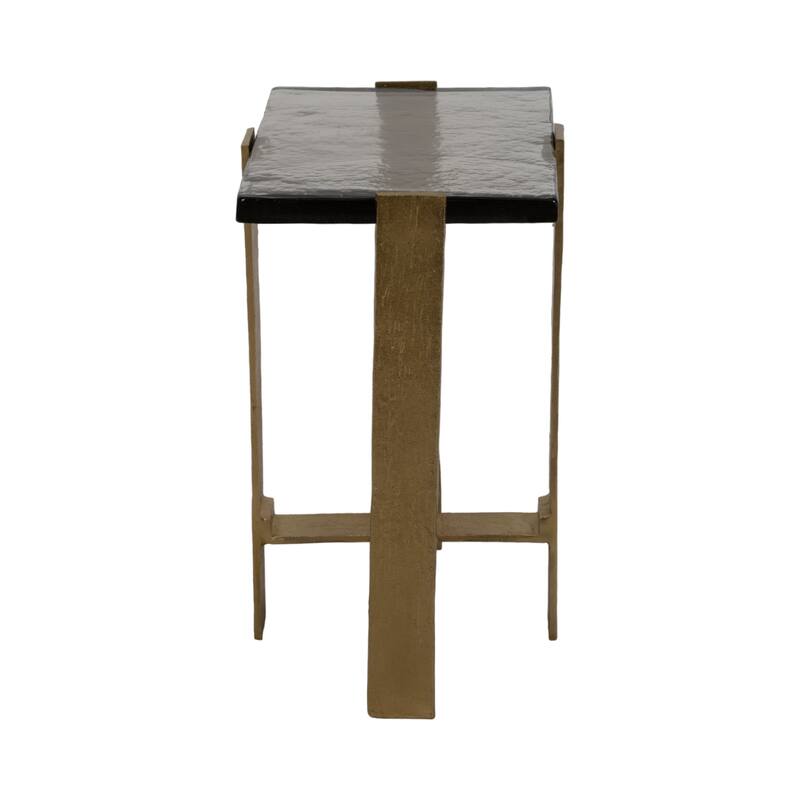Accent Side Table with Metal Base - Gold, 22"