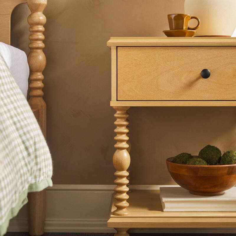 Walker Edison Easy Assembly Solid Wood 1-Drawer Nightstand