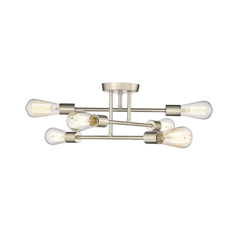Millennium Lighting Decco 6 Light Pendant Fixture in Matte Black - Modern Gold