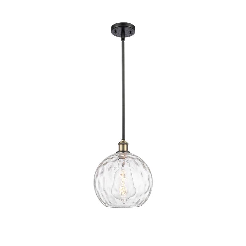 Innovations Lighting Athens Water Glass 1 Light 10" Mini Pendant - Black Antique Brass