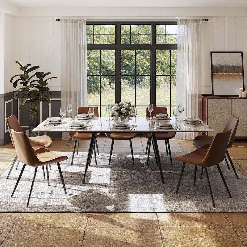 Modern Uphostered PU Leather Dining Chair (Set of 2)
