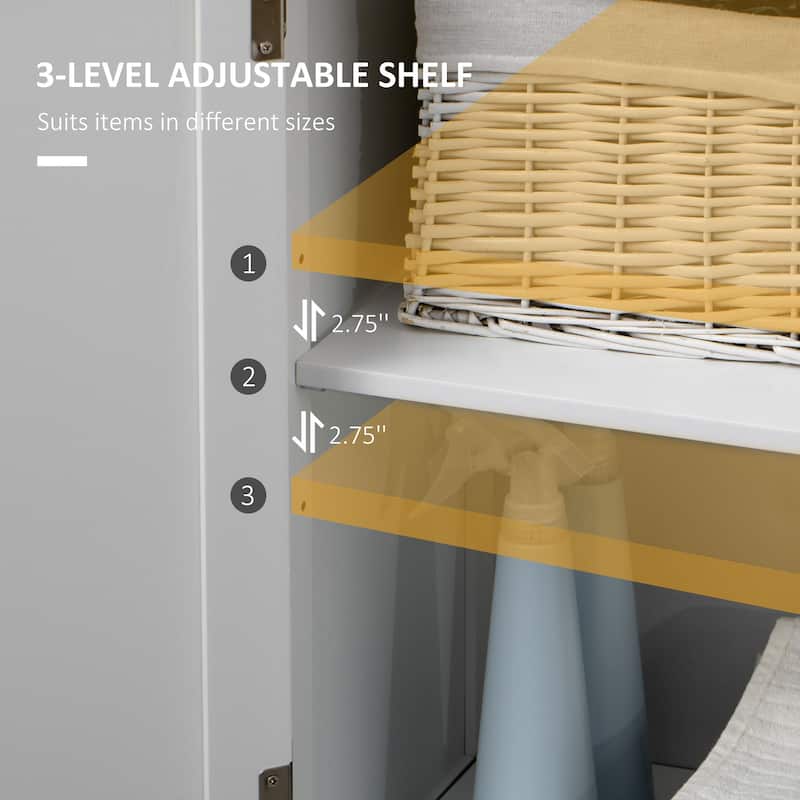 kleankin Bathroom Storage Cabinet Freestanding Bathroom Storage Organizer with Drawer and Adjustable Shelf , White - N/A