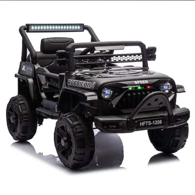 12V Kids Ride On Electric Truck Car W/Parents Control,2WD,4-wheel suspension,Adjustable volume,Microphone jack,Power display,LED