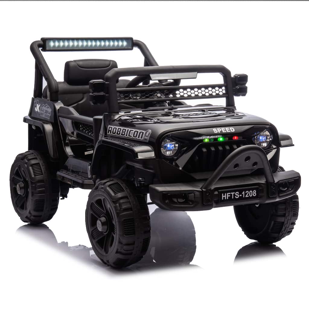 12V Kids Ride On Electric Truck Car W/Parents Control,2WD,4-wheel suspension,Adjustable volume,Microphone jack,Power display,LED