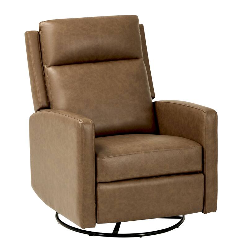 Modern Swivel Recliner Chair with Glider Rocking Motion High Back PU Leather Upholstery