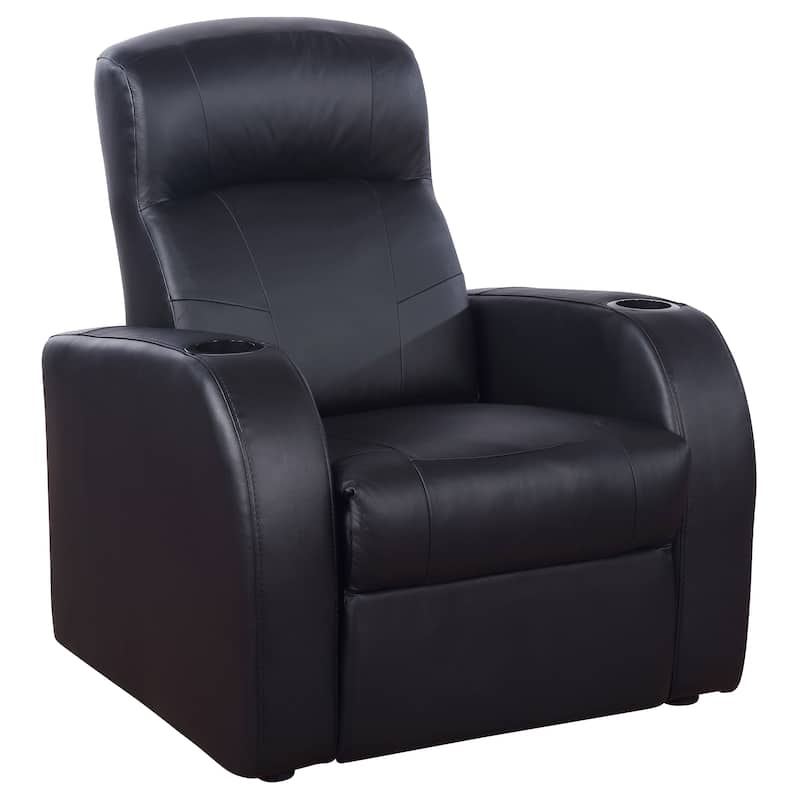 Cyrus Contemporary Upholstered Home Theater Black - Black (Recliner)