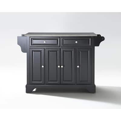 Kitchen Island Cart with Storage - Stainless Steel Top, Portable Kitchen Furniture, Modern Design, White Finish
